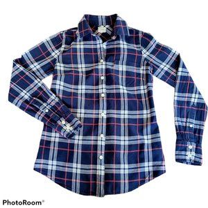 J. Crew Plaid Button Down Dress Shirt Top